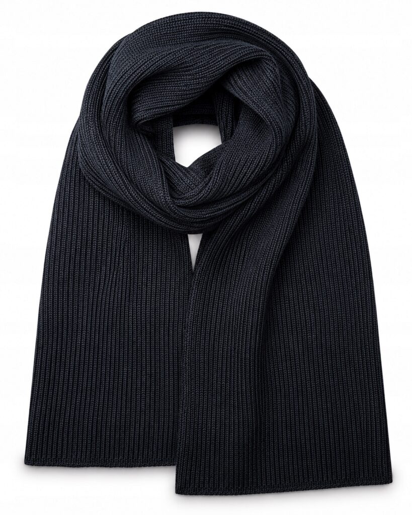Szalik wełniany 100% Merino Wellna Raven Męski Czarny Wełna Premium