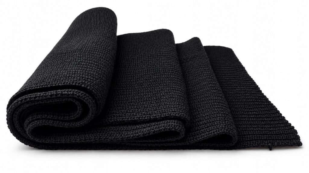 Szalik wełniany 100% Merino Wellna Raven Męski Czarny Wełna Premium
