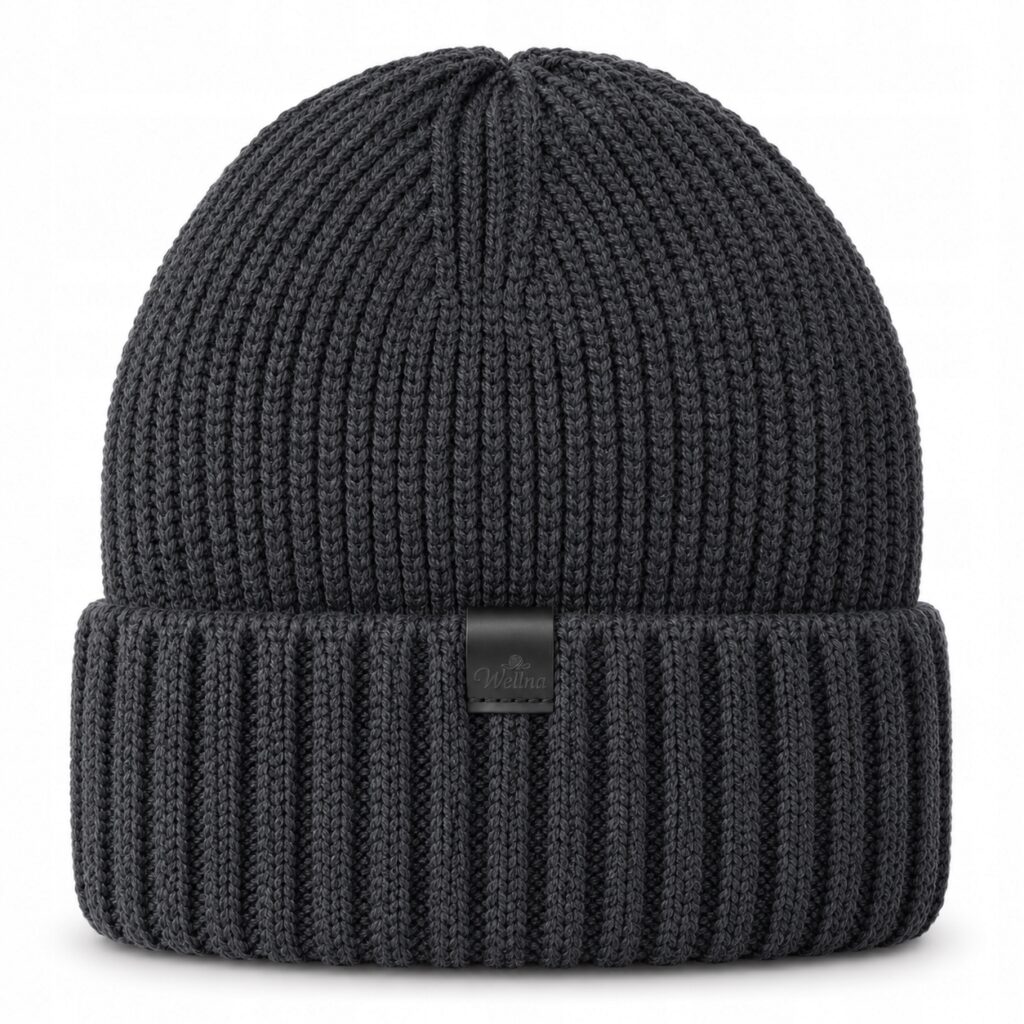 Zestaw Czapka Szalik z wełny 100% Merino Wellna Glacier Męski Szary Premium